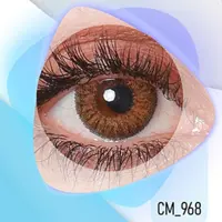 لنز رنگی و طبی رنگی عسلی فندقی دور دار مارک کلیرویژن کره جنوبی