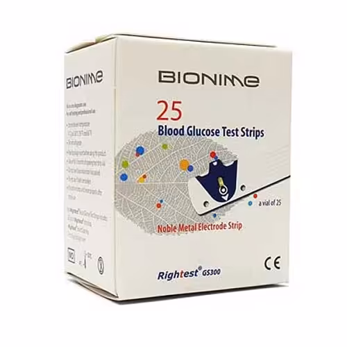 نوار تست قند خون بایونیم (Bionime) بسته 25 عددی