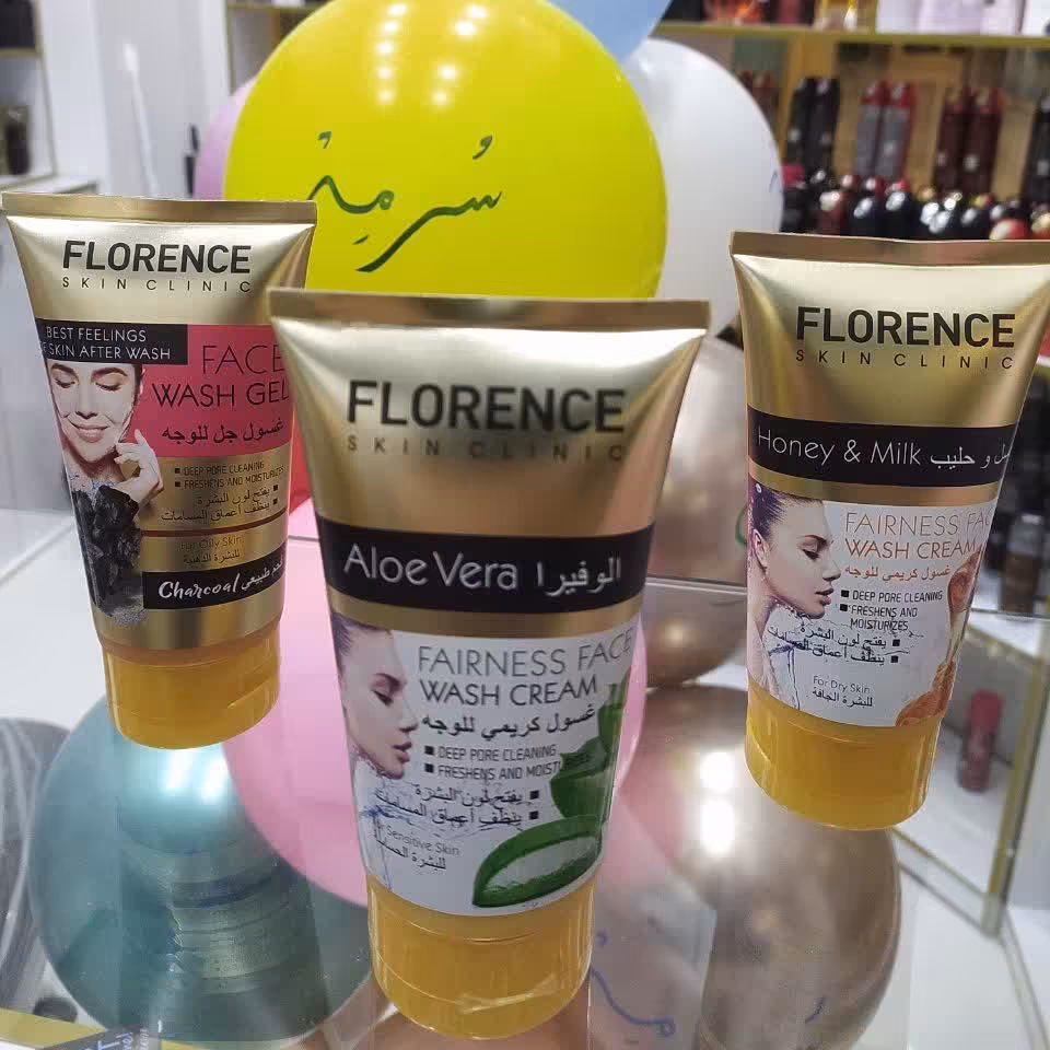 ژل شستشوی صورت فلورانس در 3 رایحه عسل، آلوئه ورا  و زغال