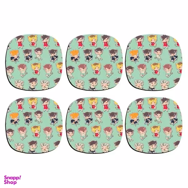 زیرلیوانی ترمه طراحان ایده مدل انیمه آبشار سرنوشت Haikyu کد strm0581 بسته 6 عددی