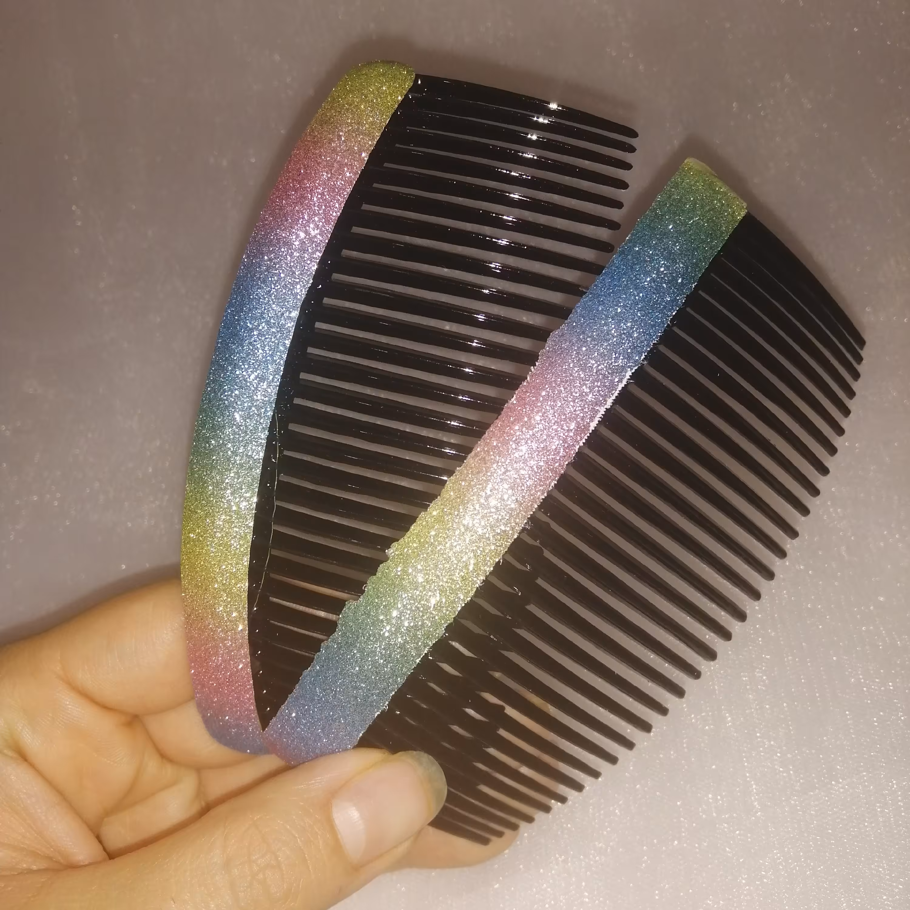 شانه سر اکلیلی 2عددی رنگین کمانی 3