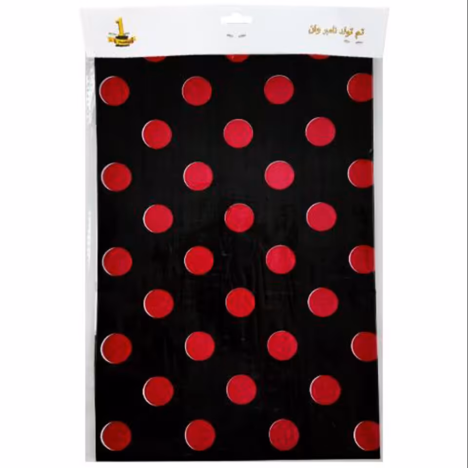 تم تولد سفره رومیزی تم مشکی خال قرمز(پک یک در یک)