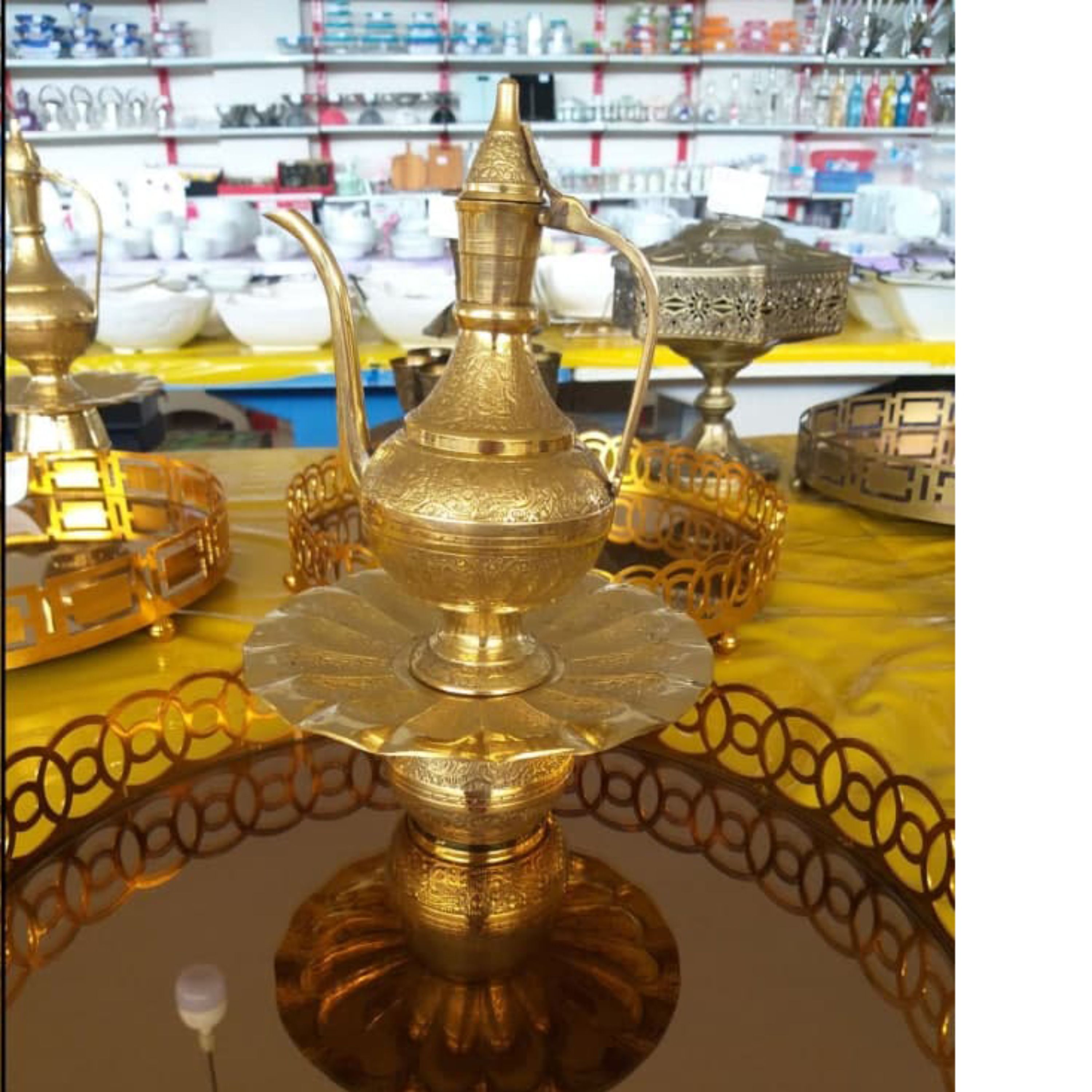 ست آفتابه لگن سنتی برنجی متوسط