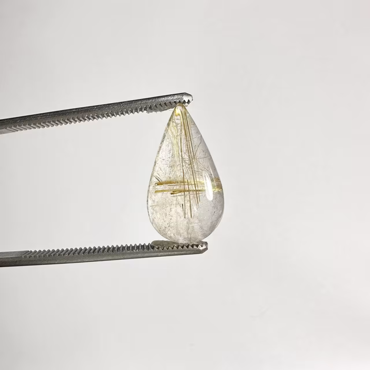 سنگ کوارتز مویی طلایی اشکی طبیعی 235084