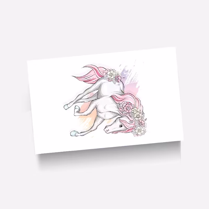 استیکر(برچسب) کارت عابر بانک-طرح دخترانه- اسب تک شاخ-کد2019-سفارشی