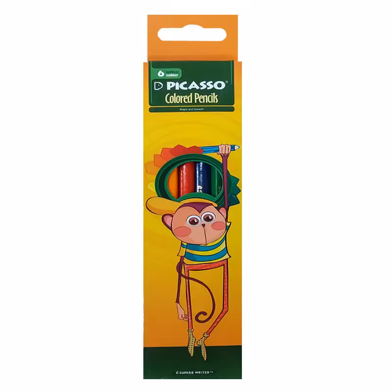 مداد رنگی 6 رنگ پیکاسو مدل Long کد 132779