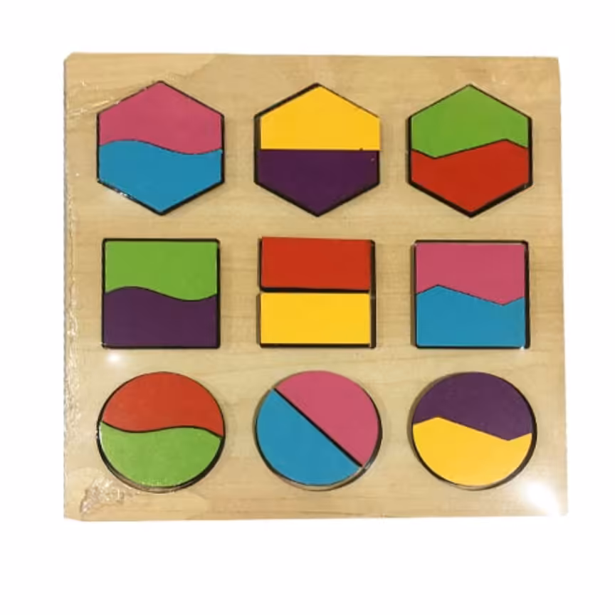 پازل چوبی اشکال هندسی تقارنی

