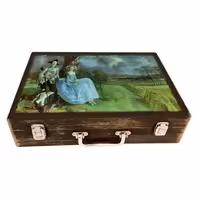 جعبه چوبی مدل چمدان بزرگ طرح مزرعه انگلیسی 
