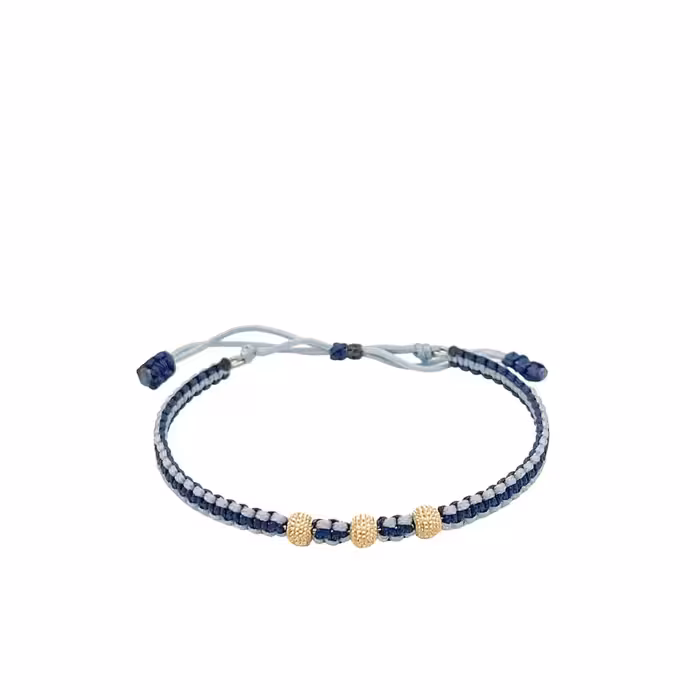 دستبند طلای 18 عیار تلفیقی سنگ و بند پارچه ای کد DP53