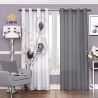 پرده پذیرایی دو قواره پانچ آماده قاصدک کد s10338