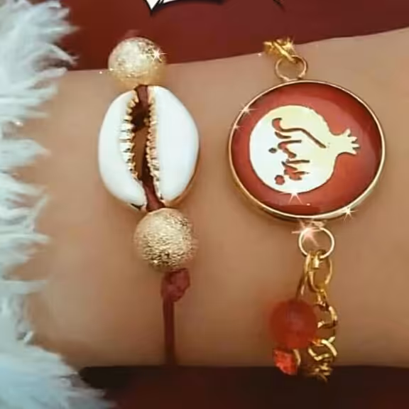 دستبند دوتایی سنگ یلدایی