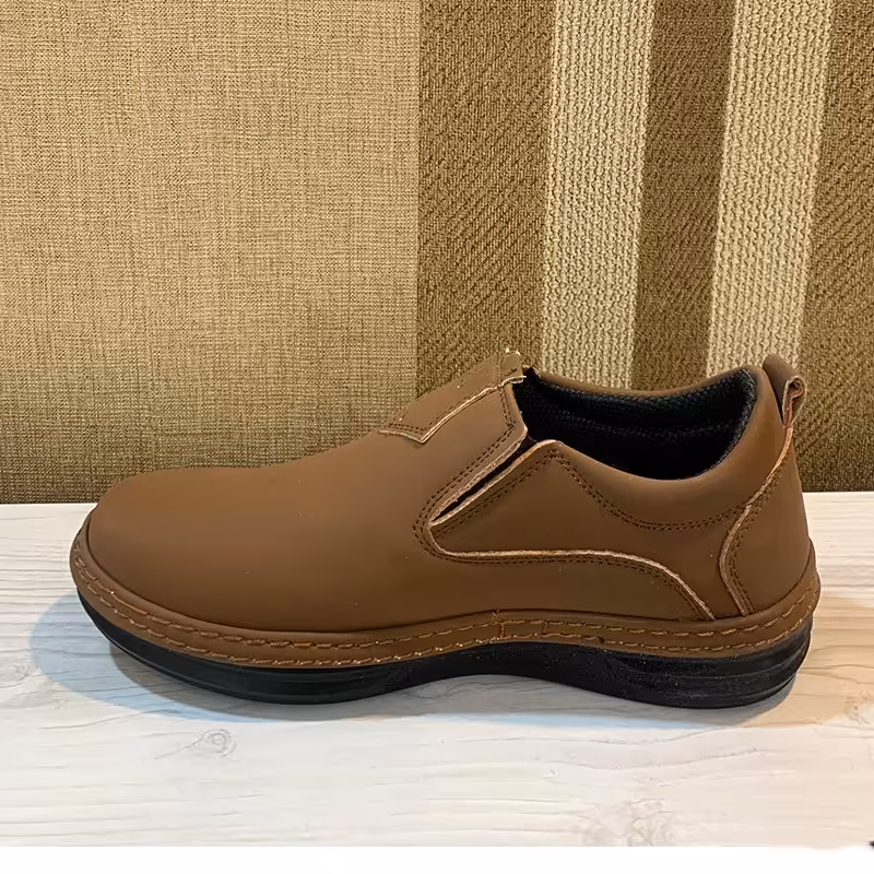 کفش چرم صنعتی مردانه روزمره کد L.40024 عسلی 