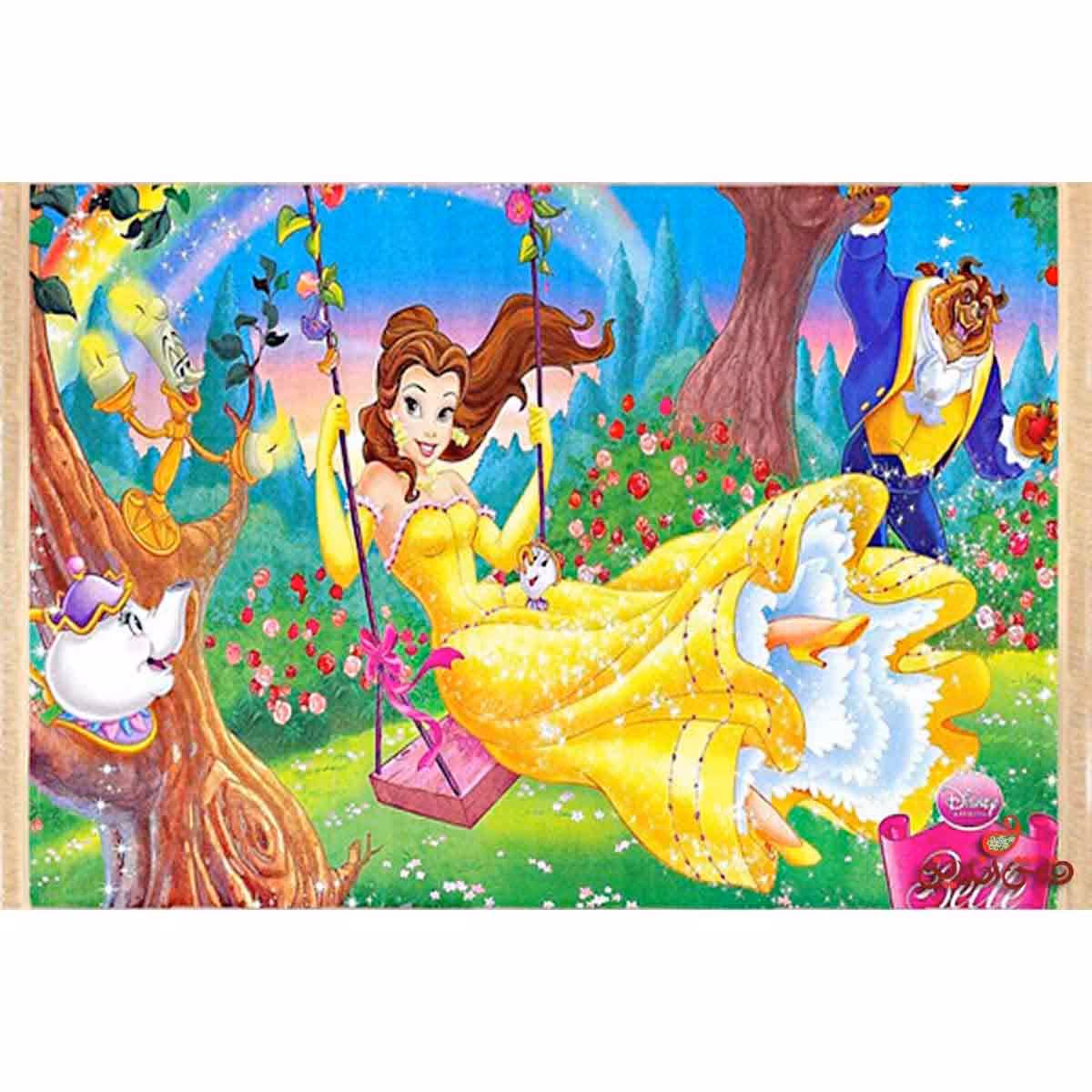 فرش ماشینی کودک کلاریس طرح دیو و دلبر کد 100223