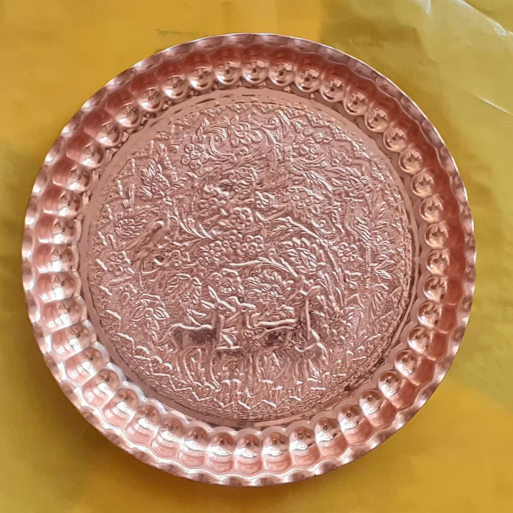 سینی  مسی طرح آهو قطر 36 سانت دور کنگره