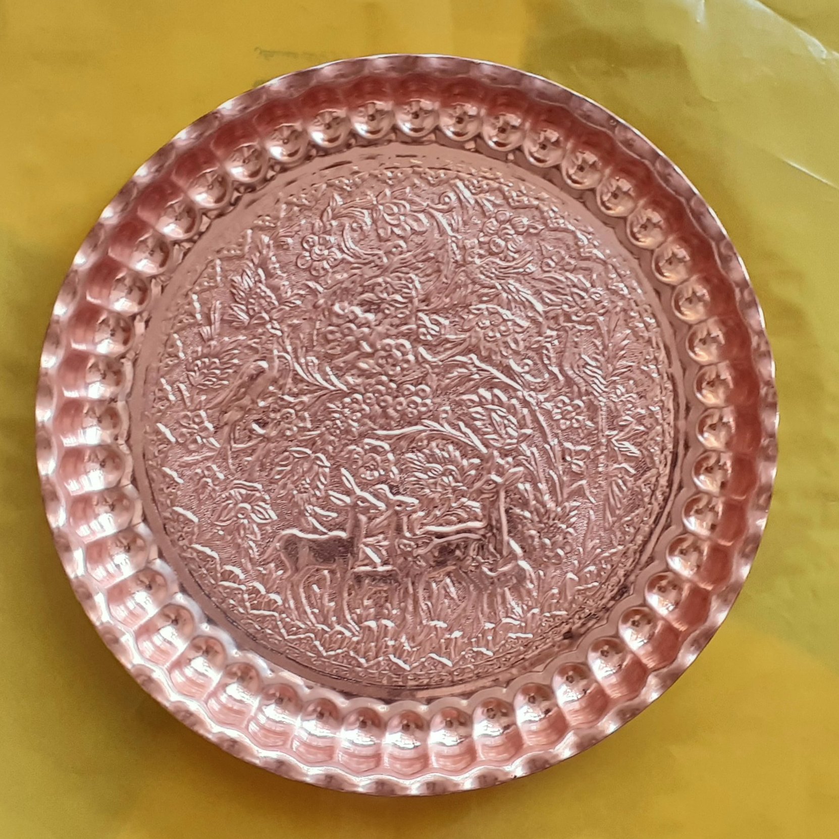 سینی  مسی طرح آهو قطر 36 سانت دور کنگره