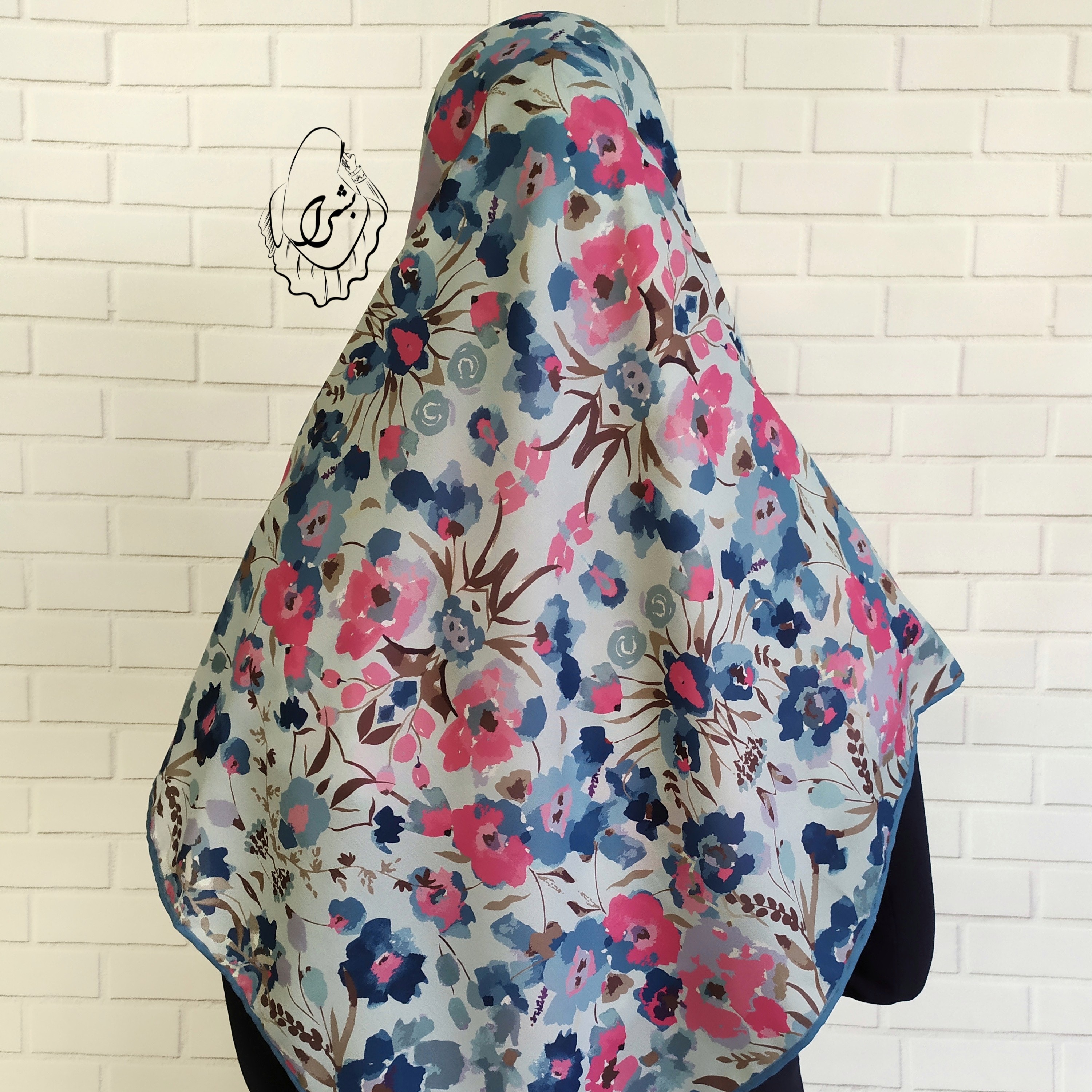 روسری نخ ابریشم قواره 140 و دور دست دوز