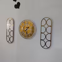 ساعت دیواری   آینه ای سه تیکه 