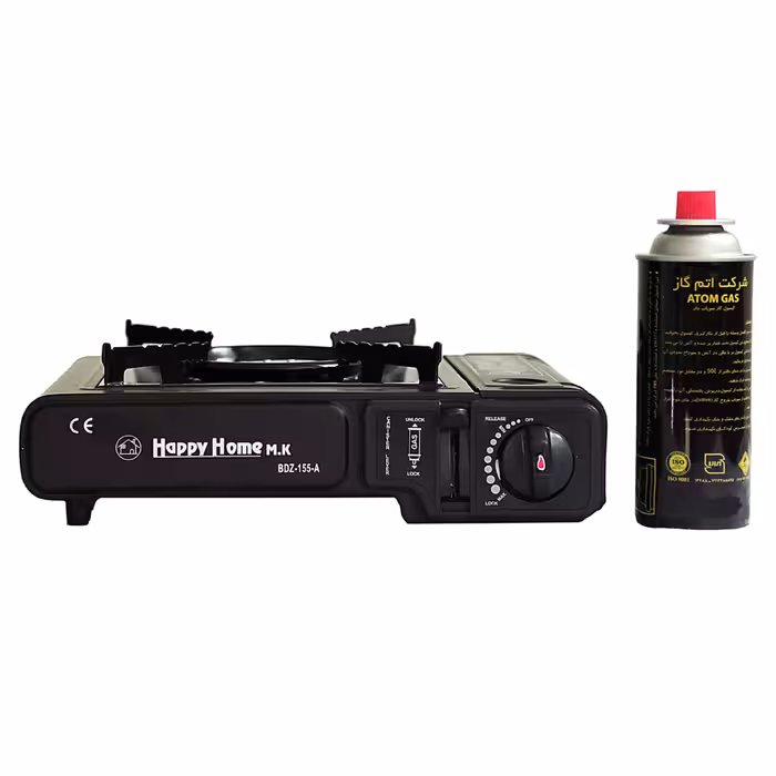 اجاق سفری هپی لایف به همراه کپسول گاز رنگ مشکی