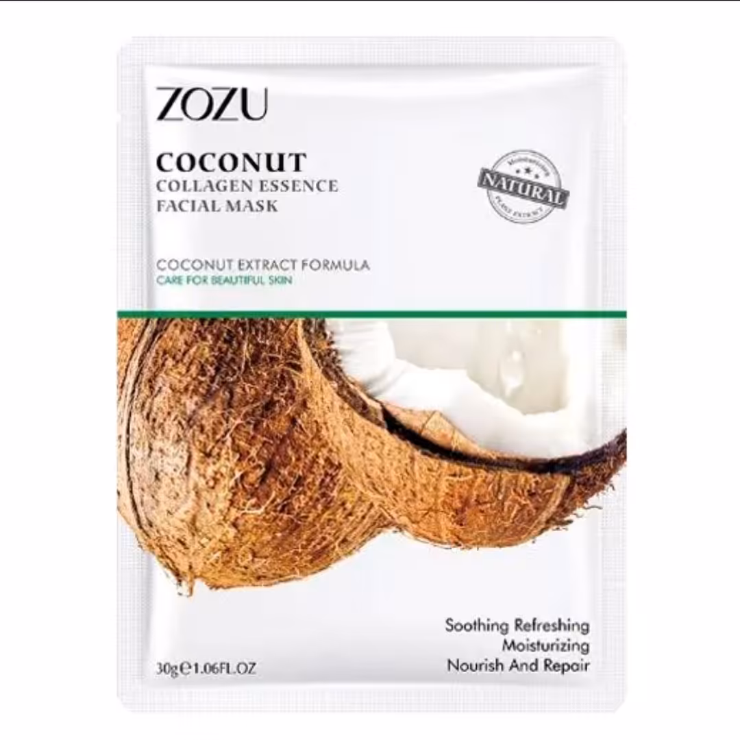 ماسک ورقی نارگیل و کلاژن زوزو صورت 30 میل آرایشی افلاک 