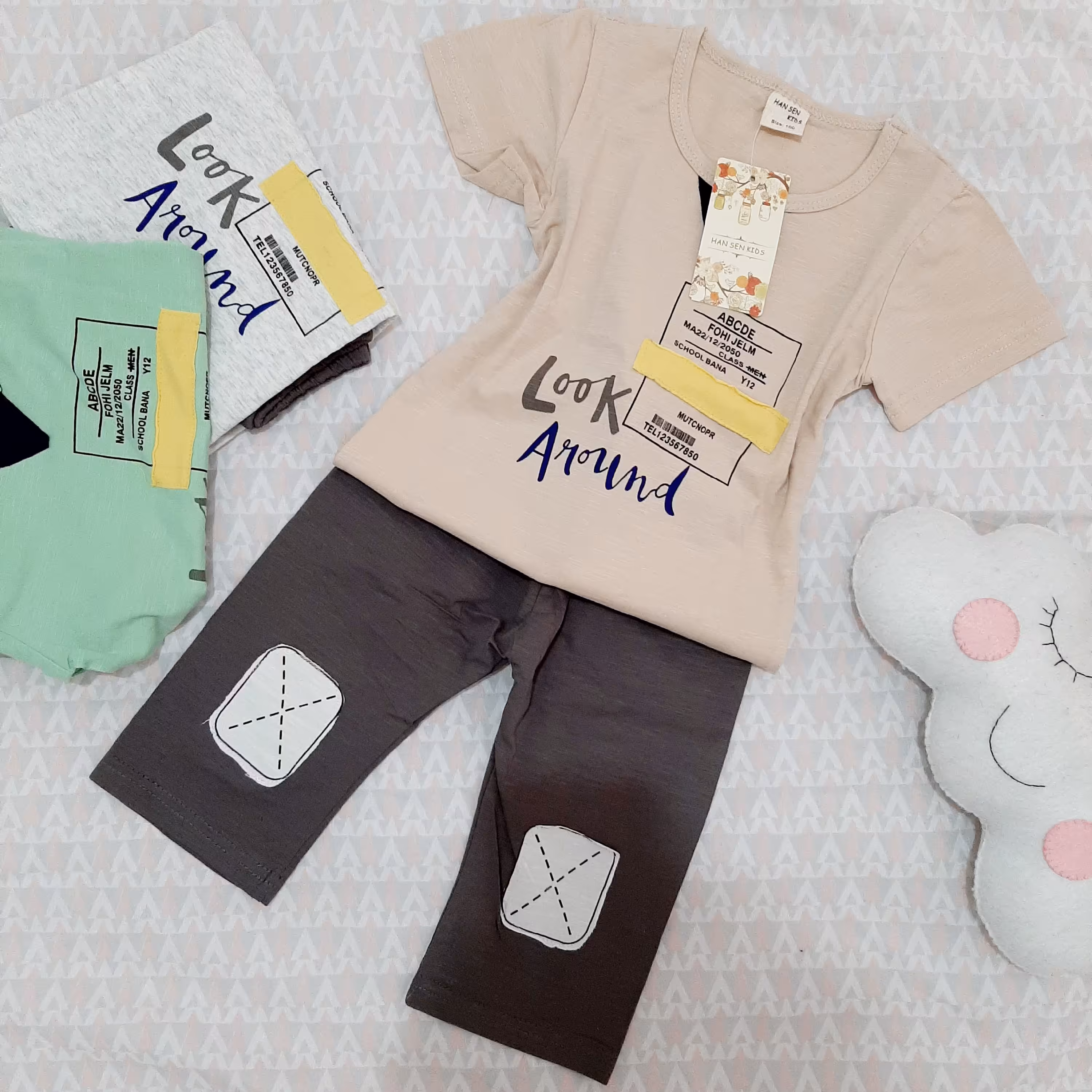 دو تیکه تیشرت شلوارک خانگی پسرانه حراج تک سایز