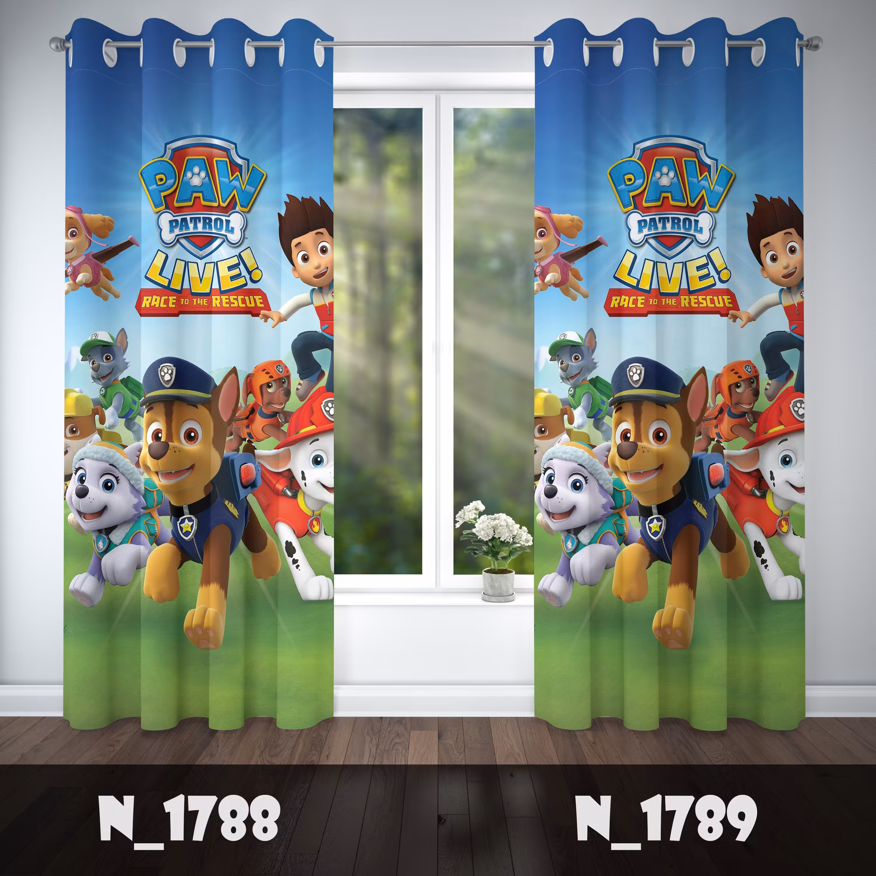 پرده کودک طرح سگ های نگهبان 