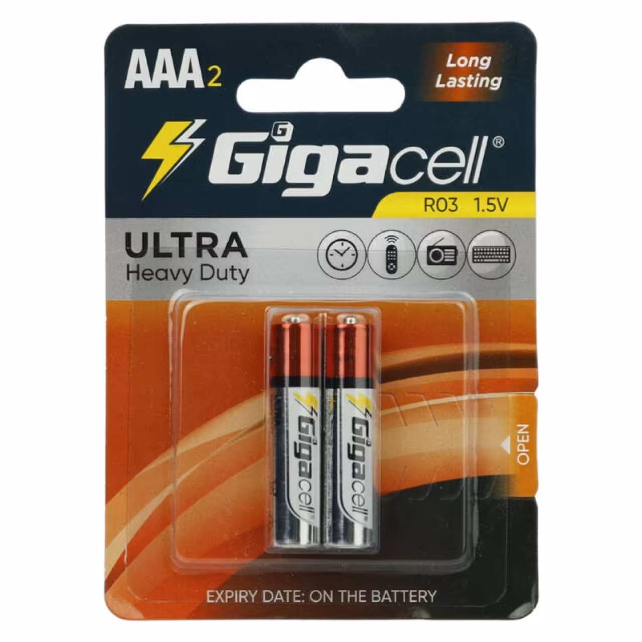 باتری نیم قلمی گیگاسل مدل Ultra Heavy Duty R03 بسته دو عددی