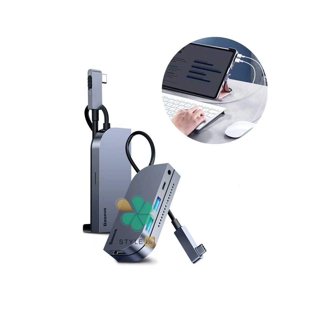 هاب 6 پورت Type C بیسوس مدل Baseus Bend Angle CAHUB-CWJ0G