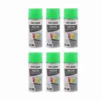 اسپری رنگ نئون سبز ترافیک دوپلی کالر مدل neon حجم 150 میلی لیتر مجموعه 6 عددی