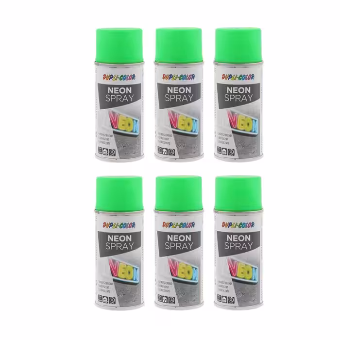 اسپری رنگ نئون سبز ترافیک دوپلی کالر مدل neon حجم 150 میلی لیتر مجموعه 6 عددی