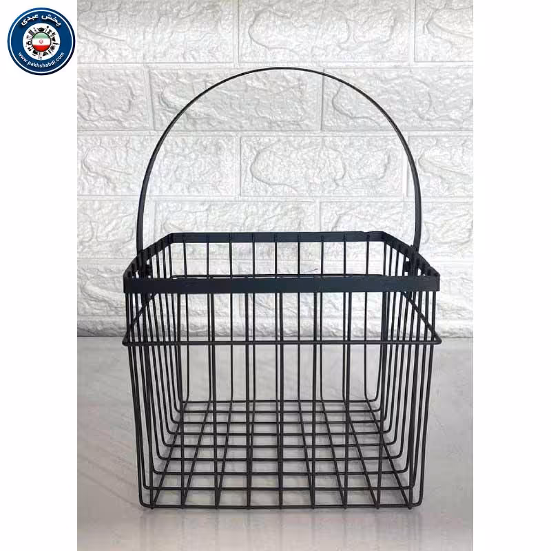 سبد مربع دسته دار سایز 20×20 سانتی متر کد 6205