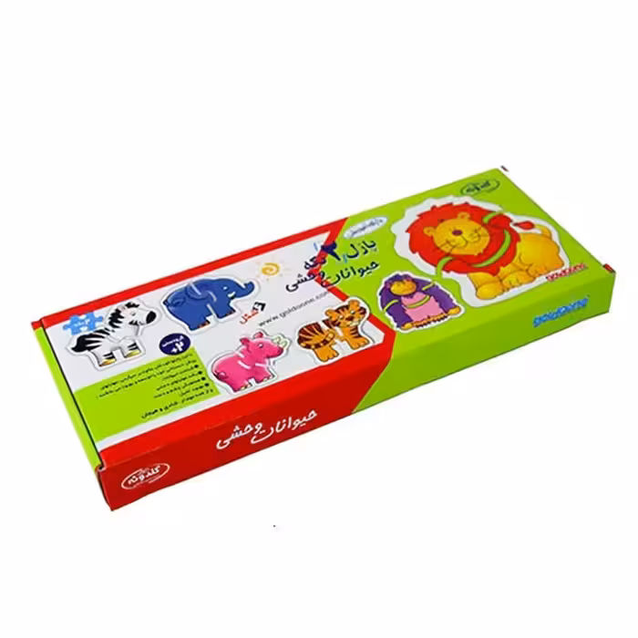 پازل دو تکه طرح حیوانات وحشی