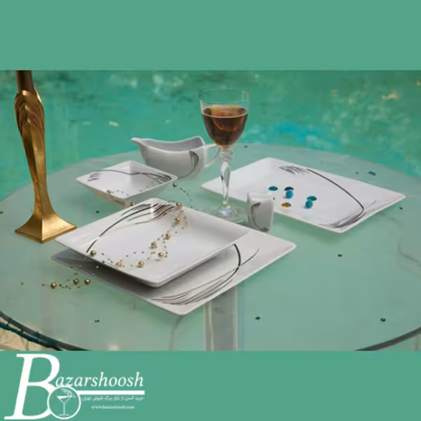 سرویس چینی غذاخوری 133پارچه تقدیس طرح میشان 18نفره فلت