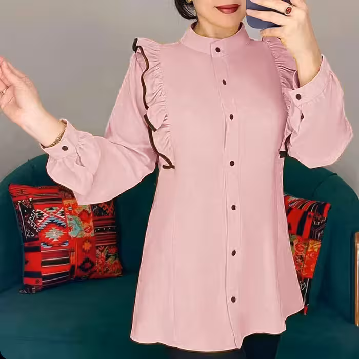 شومیز  دکمه دار  الیزه  زنانه و دخترانه