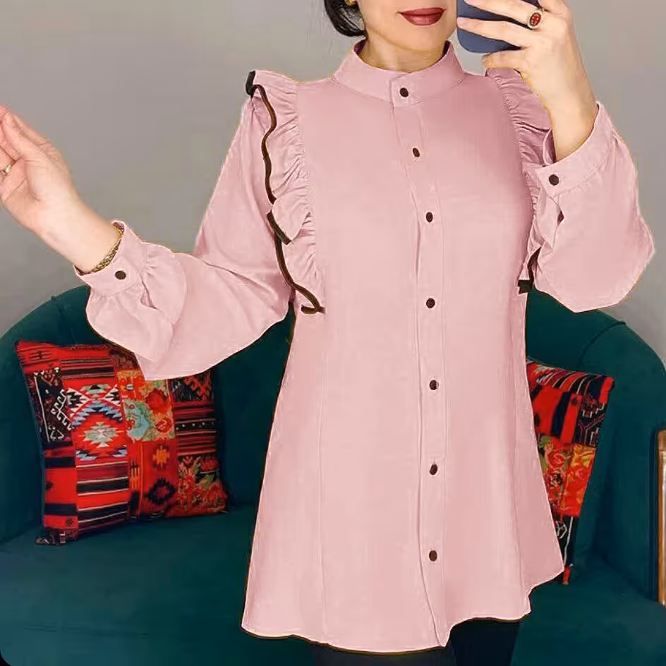 شومیز  دکمه دار  الیزه  زنانه و دخترانه