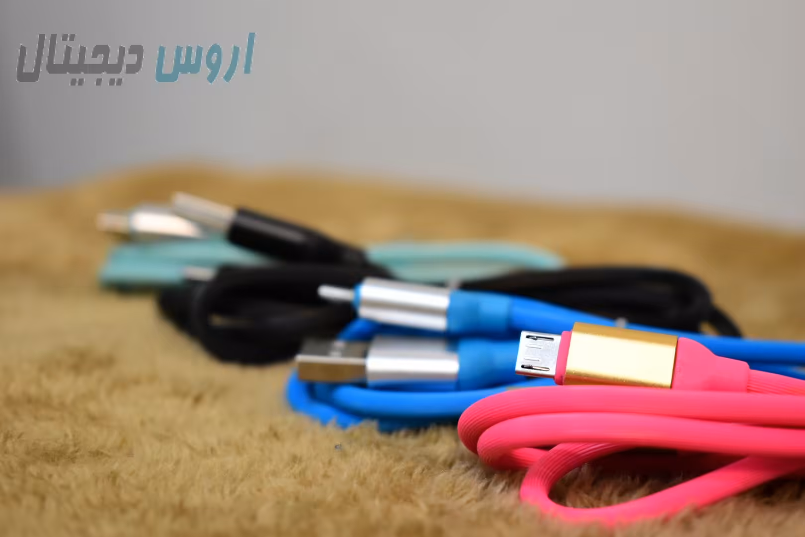 کابل شارژ و دیتا سوکت فلزی میکرو USB - سبزآبی