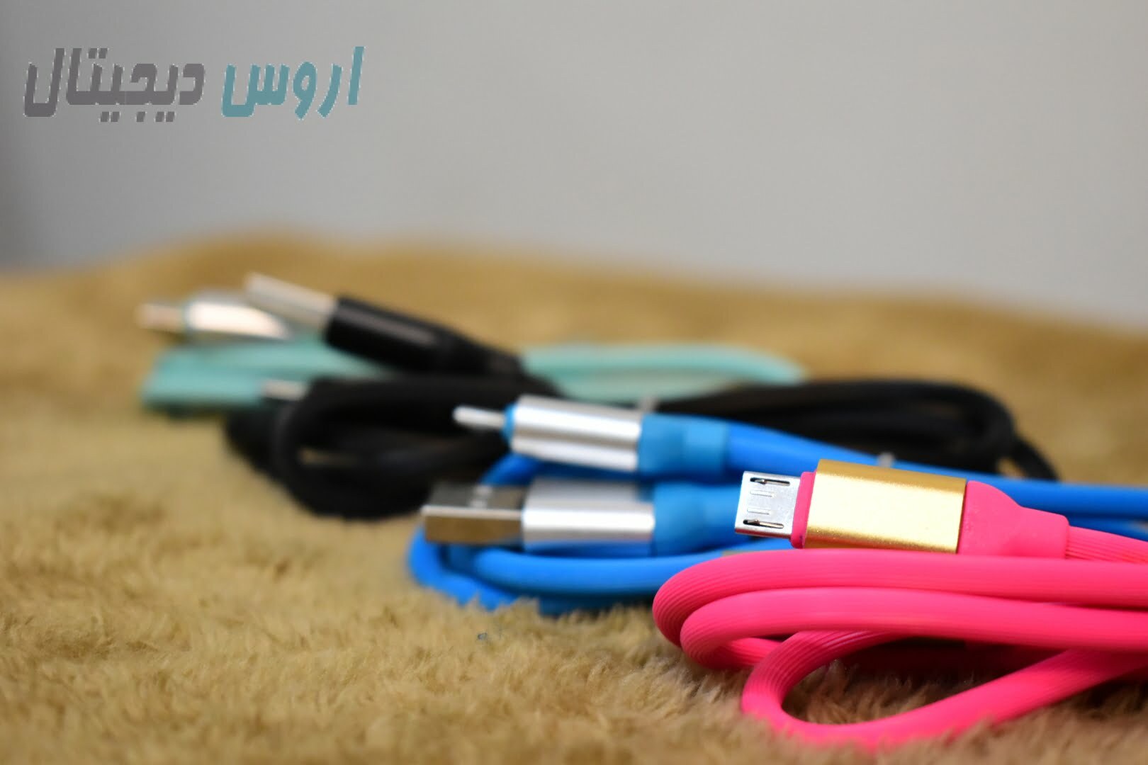 کابل شارژ و دیتا سوکت فلزی میکرو USB - سبزآبی