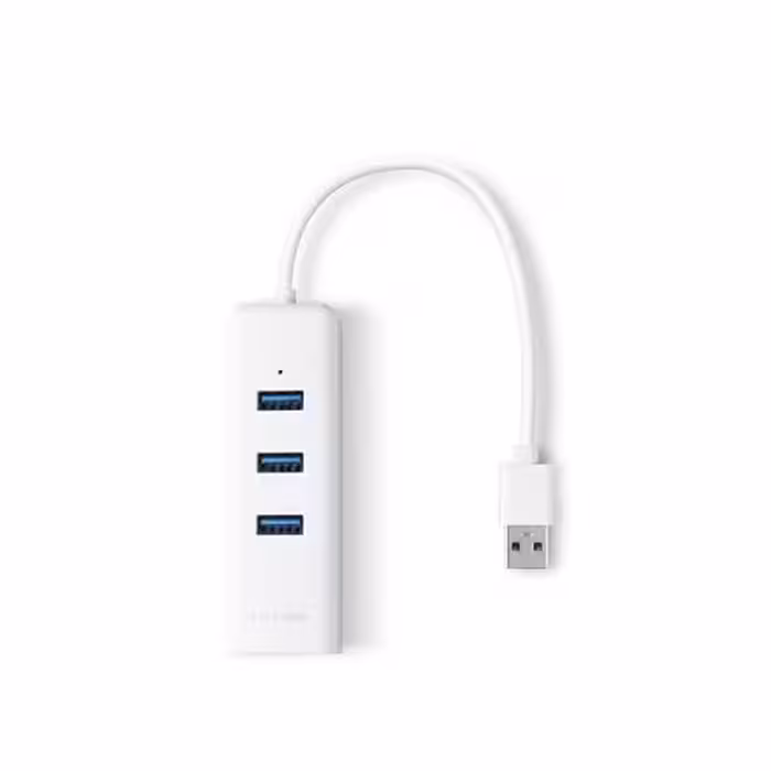 هاب USB 3.0 سه پورت و کارت شبکه تی پی لینک مدل UE330