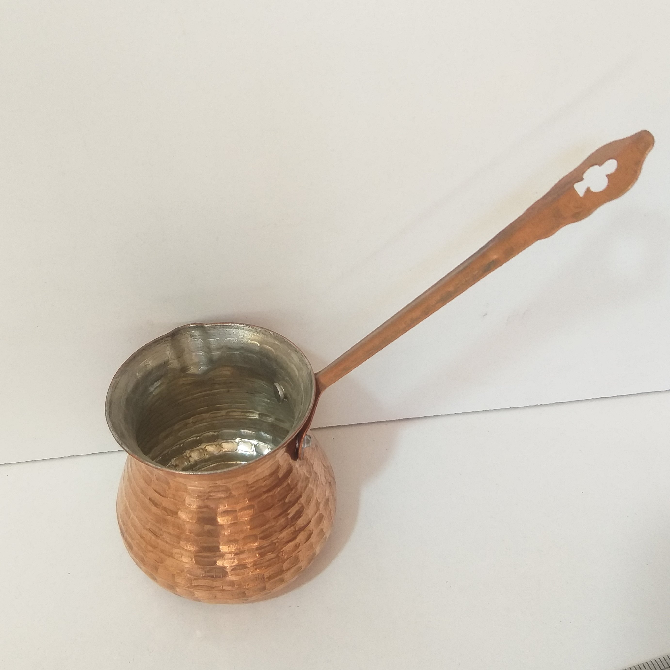 قهوه جوش مسی دسته مسی سایز کوچک کد65-102