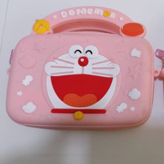 کیف سلیکونی طرح گربه doreamon صورتی