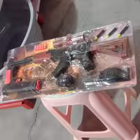 ست اسلحه و تفنگ با فشنگ و ساچمه دو تایی کلت و مسلسل