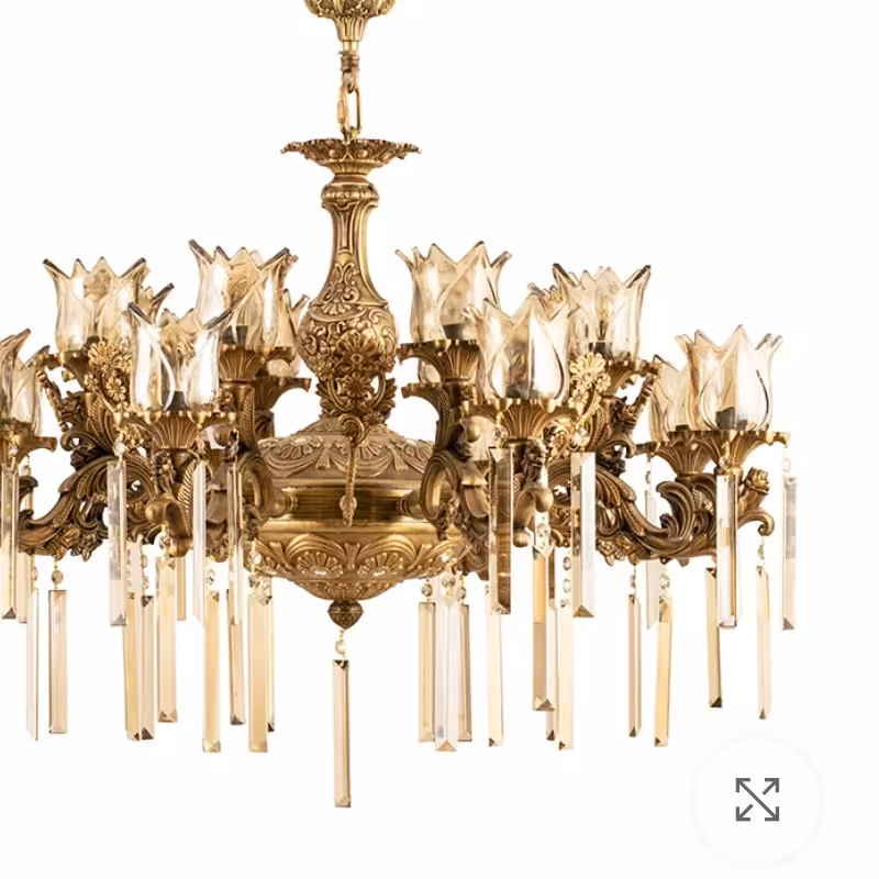 لوستر آویز 12 شاخه برنزی