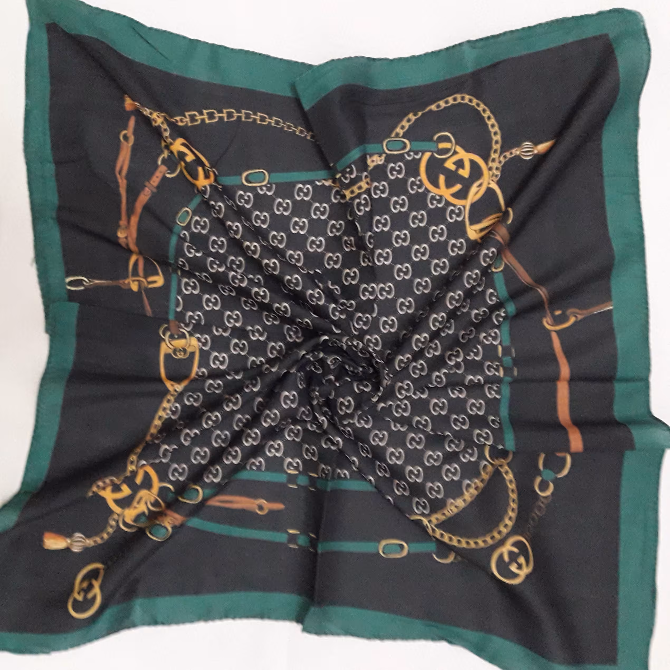 مینی اسکارف نخی سبز 70 در 70 