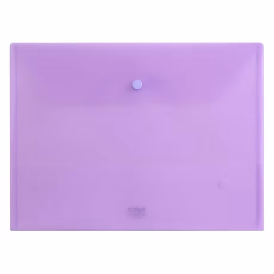 پوشه دکمه دار پاپکو مدل شفاف A4 کد A4-105T رنگ بنفش