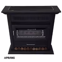 بخاری گازی شارق توس مدل اهورا طرح شومینه 220 - مشکی