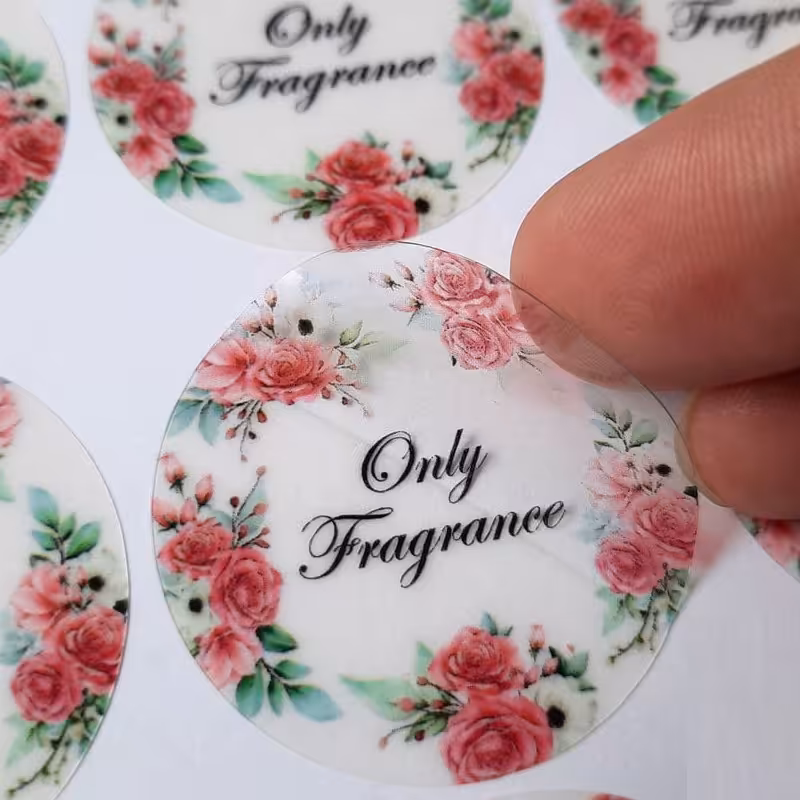 چاپ 1000 عدد لیبل شیشه ای دایره ای - قطر 5.5 ( 8.5x9.6 )