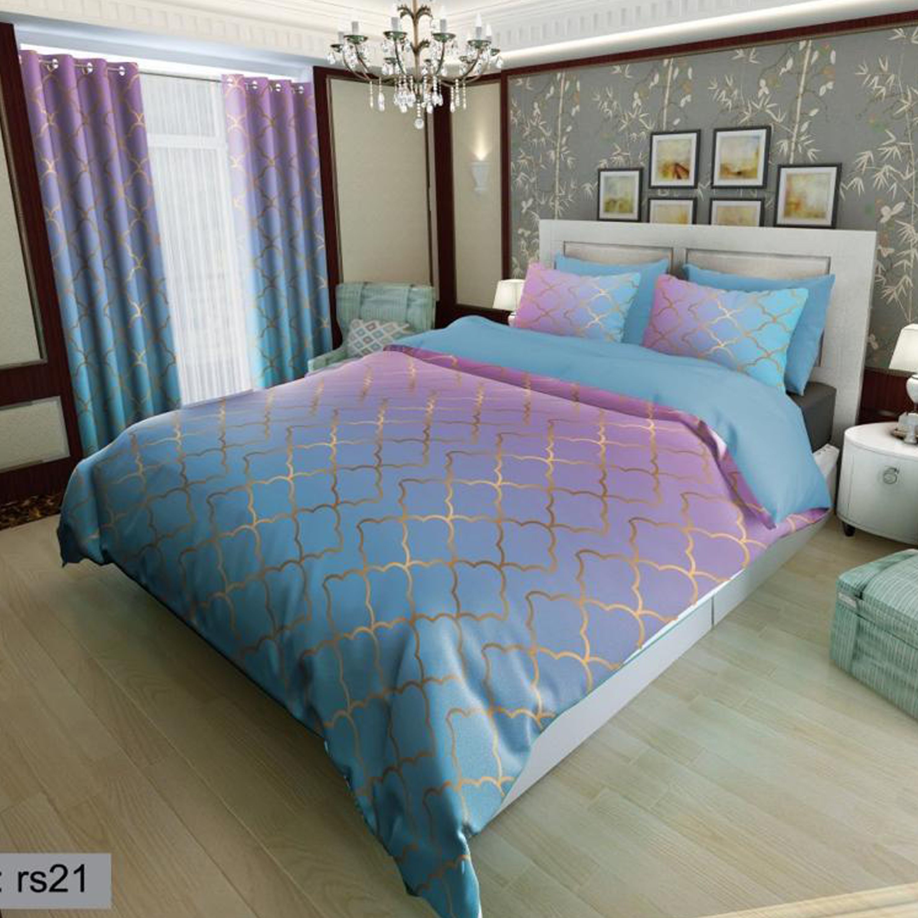 سرویس روتختی 1 نفره تنسل چاپی برندترک لند (Turk Land) کد rs 21