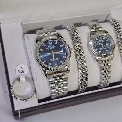 ست ساعت زنانه و مردانه رولکس ( همراه اکسسوری)