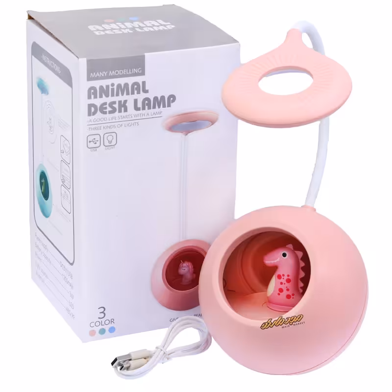 چراغ مطالعه رومیزی طرح یونی کورن گلبهی 1104