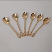 قاشق چایخوری طرحدار طلایی رنگ 6 عددی