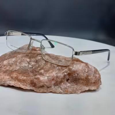 عینک فریم طبی ویژال مردانه فلزی رنگ ثابت مدل مستطیلی گریف نخ عینک طبی